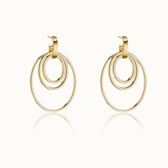 New Vita Fede Cassio Modular Convertible Earrings Gold Stainless Steel - Picture 10 of 13